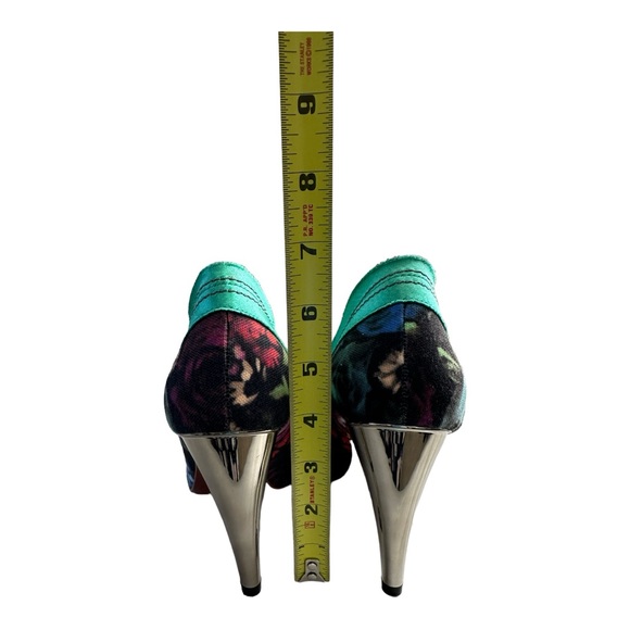 Lanvin for H&M Floral Satin Heels Pumps Size 37 EU 6 US Bow Accent - Picture 7 of 11